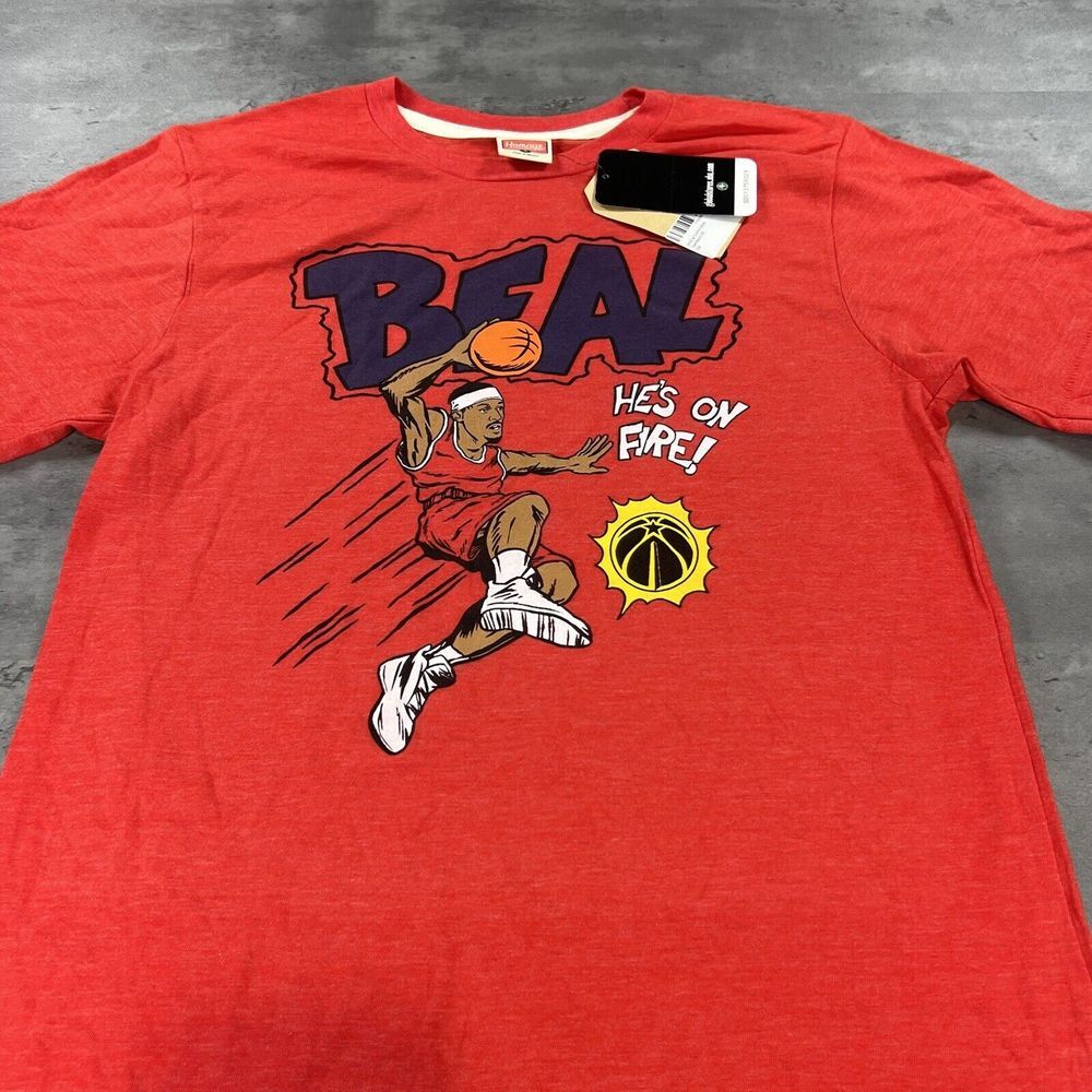 Bradley Beal‎ Washington Wizards Shirt Adult Small Red Homage NBA Cartoon